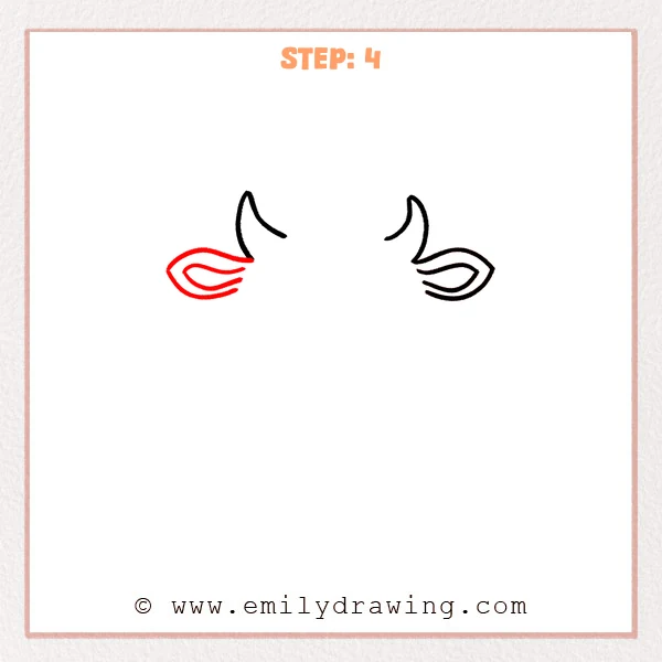 how to draw a cows face - Step 4